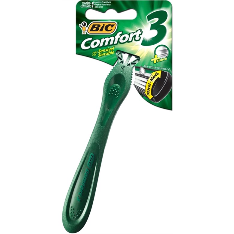 APARELHO BARBEAR BIC COMFORT3 PELE SENSÍVEL UNITÁRIO
