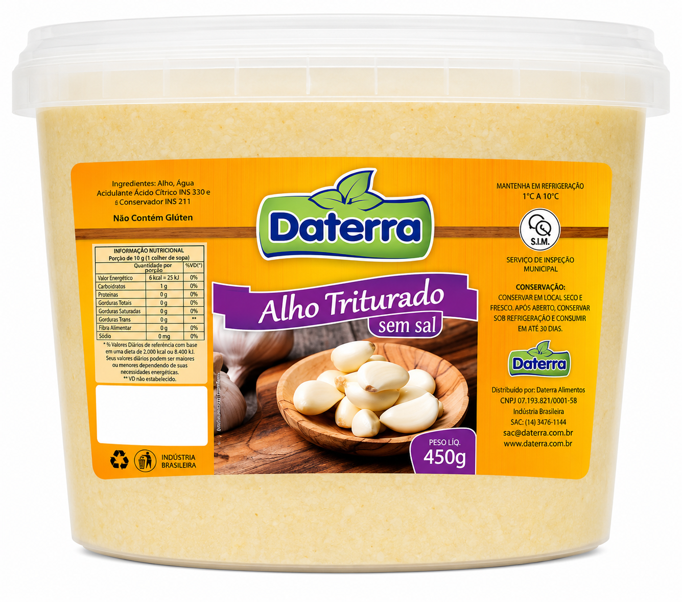 ALHO TRITURADO DATERRA 450G