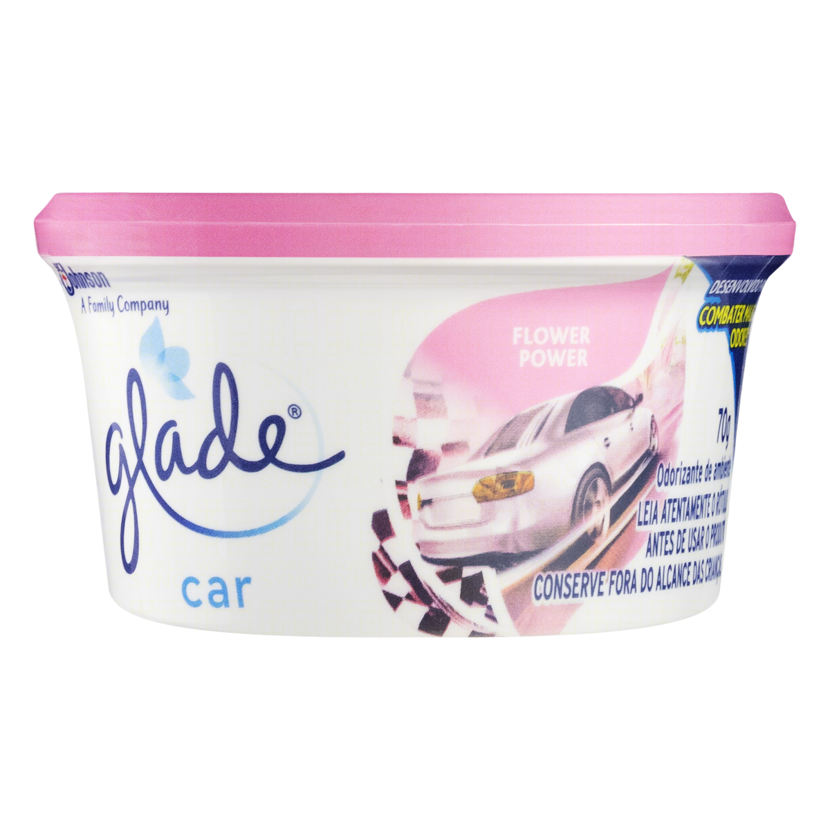 ODORIZADOR GEL AUTOMOTIVO FLOWER POWER GLADE CAR POTE 70G