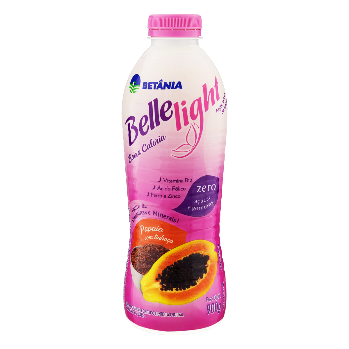 LEITE FERMENTADO DESNATADO PAPAIA COM LINHAÇA LIGHT BETÂNIA BELLE GARRAFA 900G 0