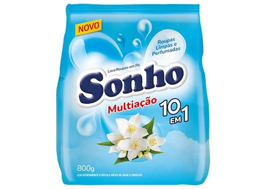 LAVA-ROUPAS PÓ SONHO MULTIAÇÃO PACOTE 800G