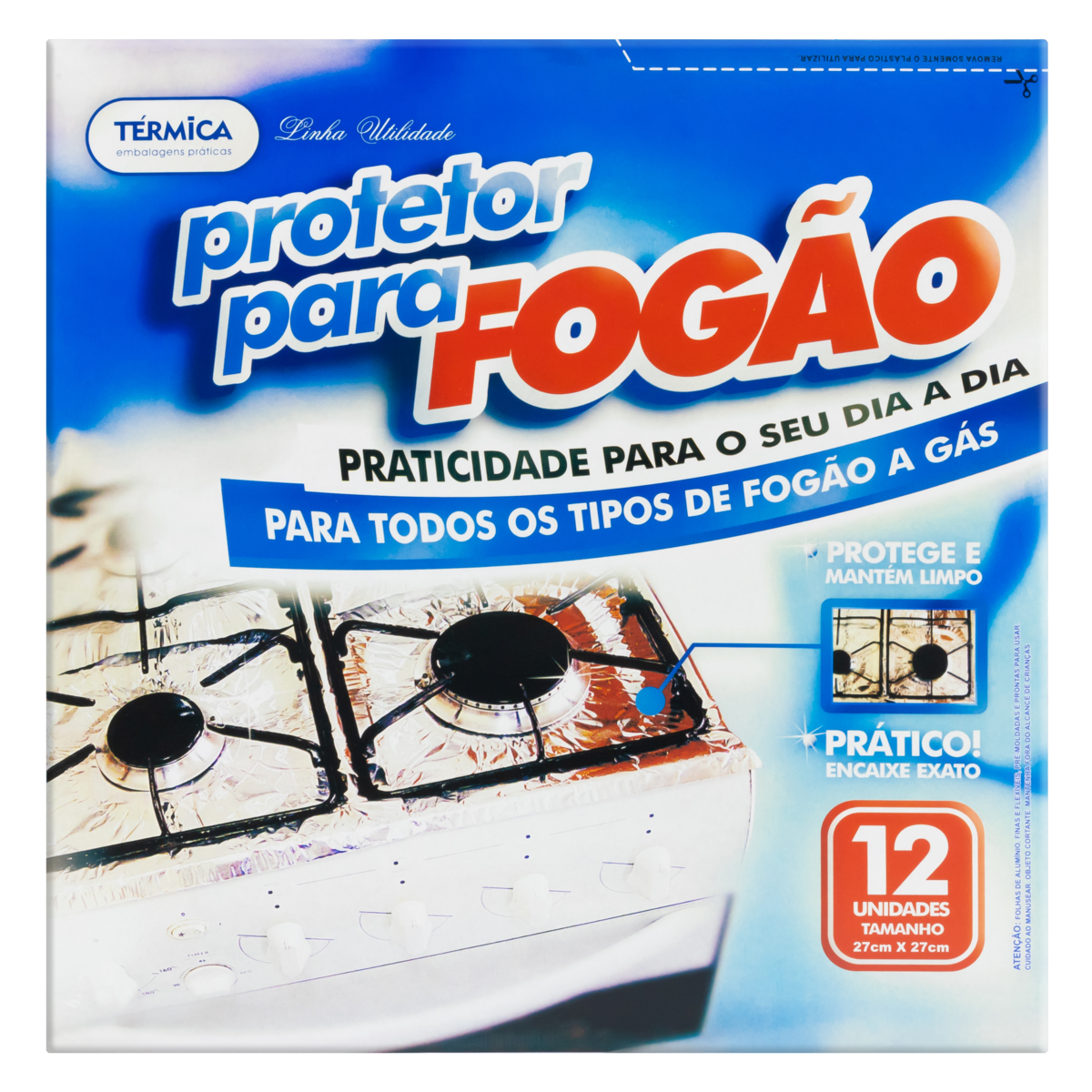 PROTETOR PARA FOGÃO TÉRMICA UTILIDADE 27CM X 27CM 12 UNIDADES