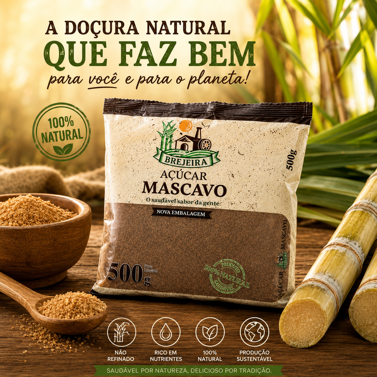 AÇÚCAR MASCAVO BREJEIRA 500G