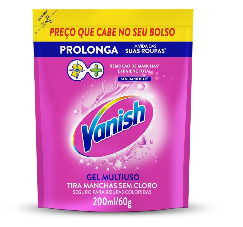 TIRA-MANCHAS GEL MULTIUSO VANISH SACHÊ 200ML