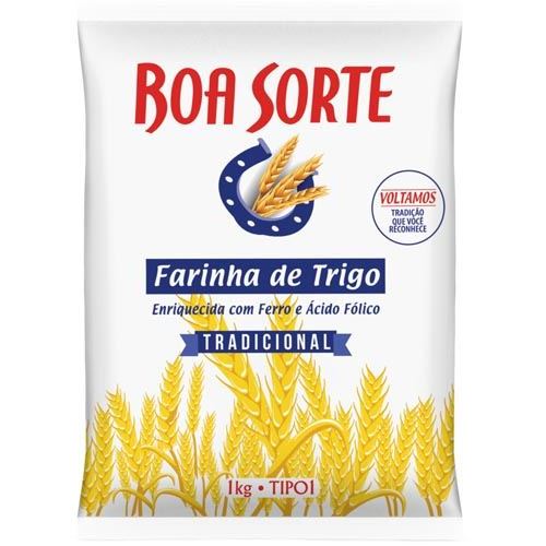 FARINHA TRIGO BOA SORTE S/ FERMENTO 1KG 0