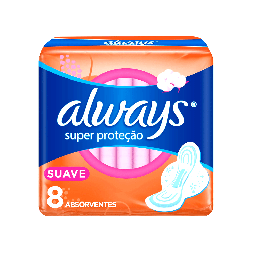 ABSORVENTE SEM ABAS SUAVE ALWAYS P PACOTE 8 UNIDADES