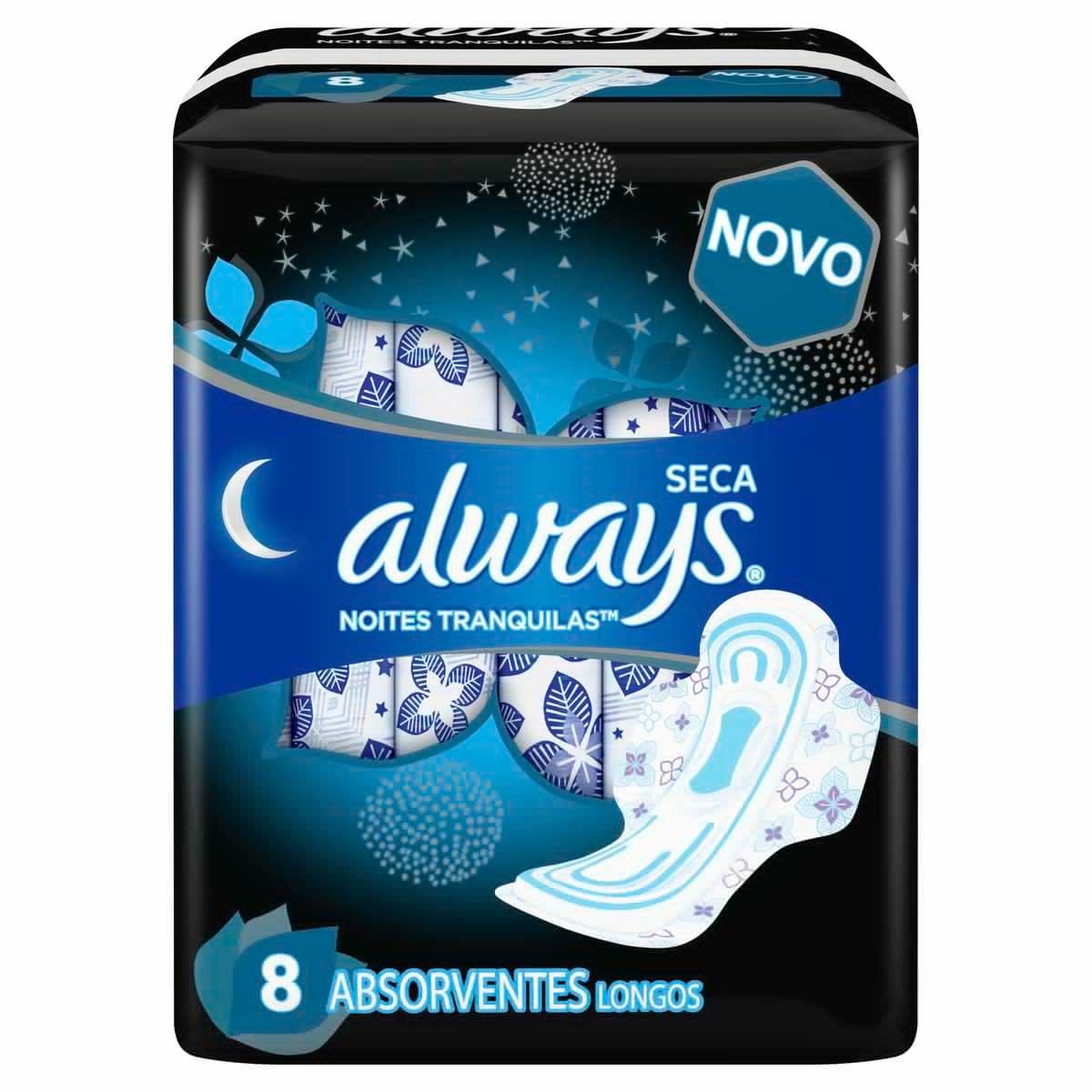 ABSORVENTE COM ABAS SECA ALWAYS G PACOTE 8 UNIDADES