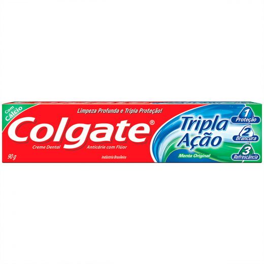 CREME DENTAL MENTA ORIGINAL COLGATE TRIPLA AÇÃO CAIXA 90G