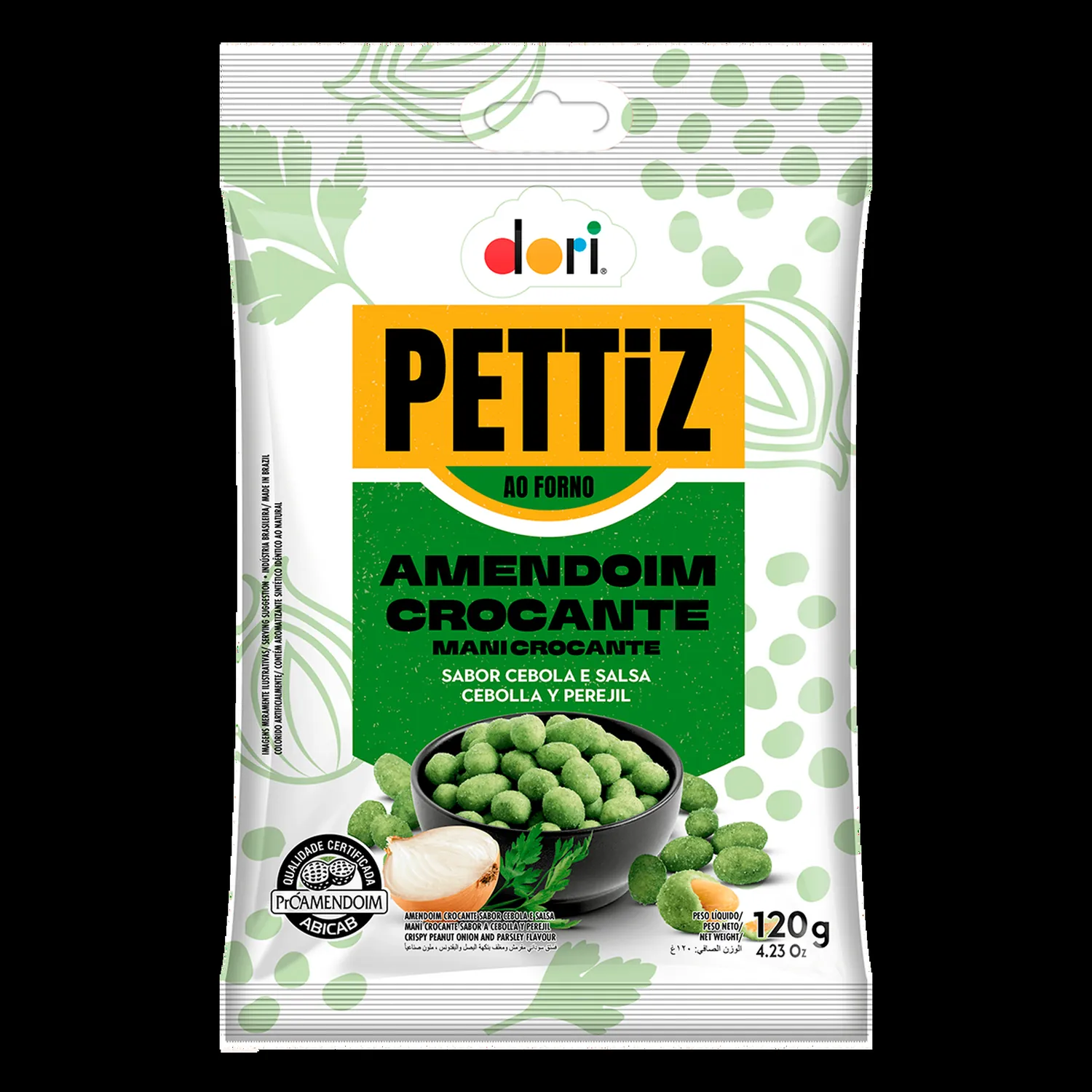 AMENDOIM CROCANTE CEBOLA E SALSA DORI PETTIZ PACOTE 120G