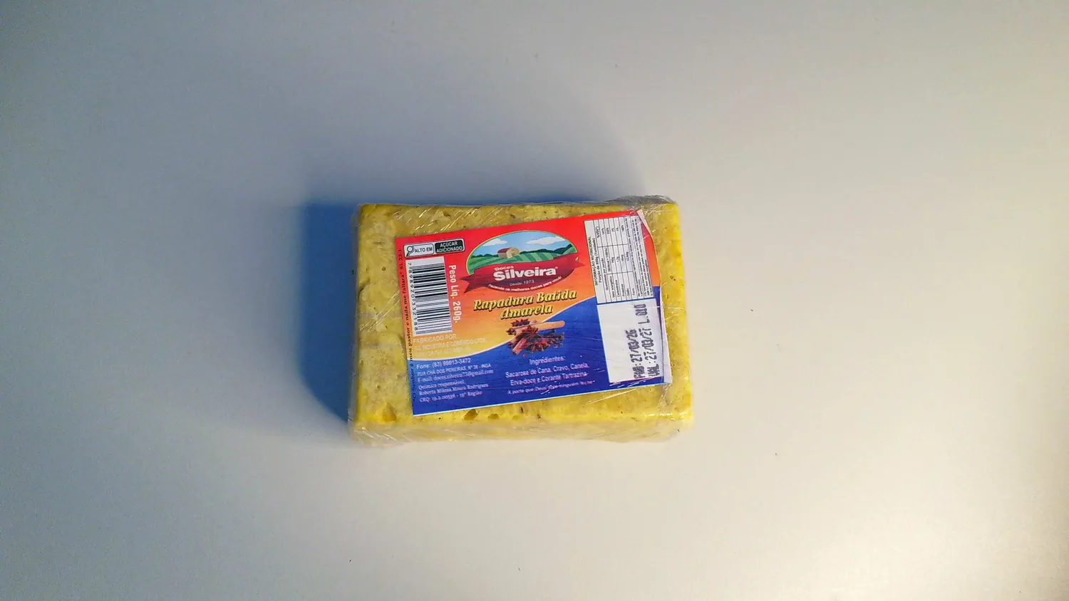 RAPADURA BATIDA TEMPERADA AMARELA (260G)
