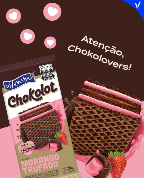 WAFER CHOKOLOT MORANGO TRUFADO VITAMASSA 30G