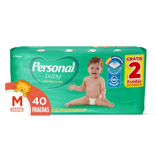 FRALDA DESCARTÁVEL PERSONAL BABY PROTECT & SEC M PACOTE LEVE 40 PAGUE 38 UNIDADES