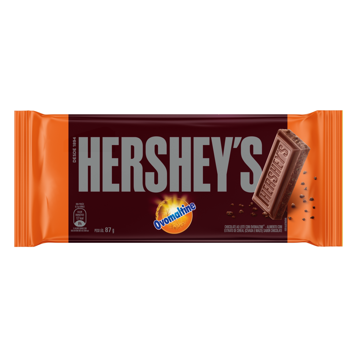 CHOCOLATE AO LEITE COM OVOMALTINE HERSHEYS PACOTE 77G