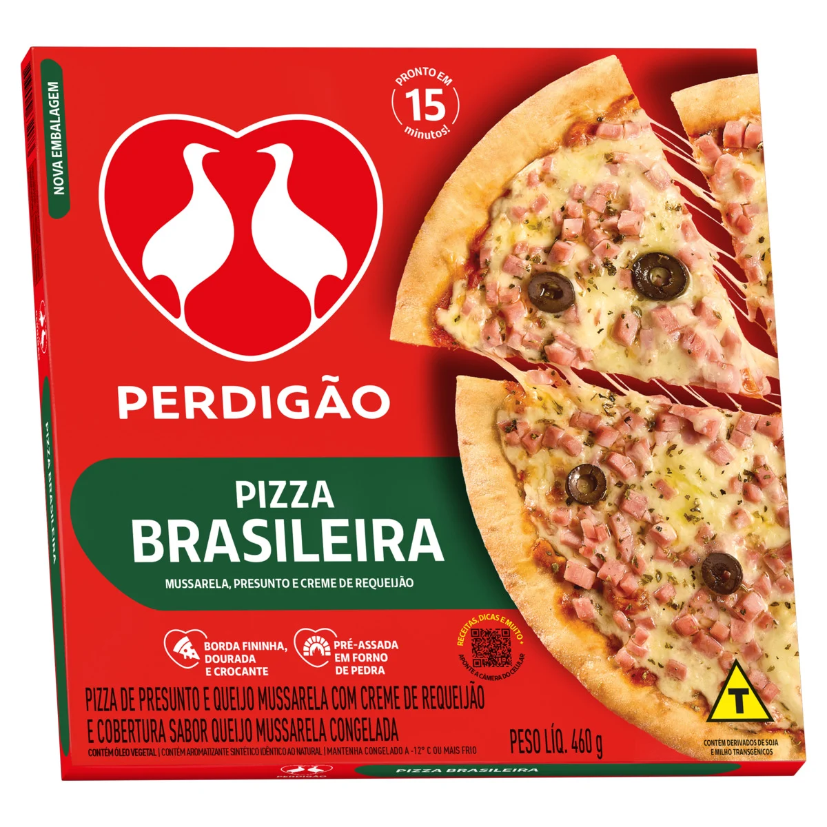 PIZZA BRASILEIRA CONGELADA 460G PERDIGAO 0