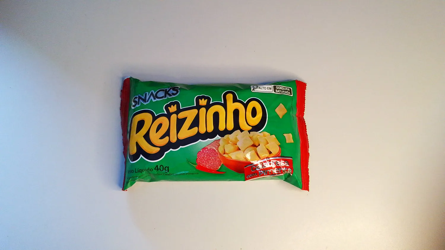 SALGADINHO REIZINHO SNACKS CALABRESA PIMENTA 50G