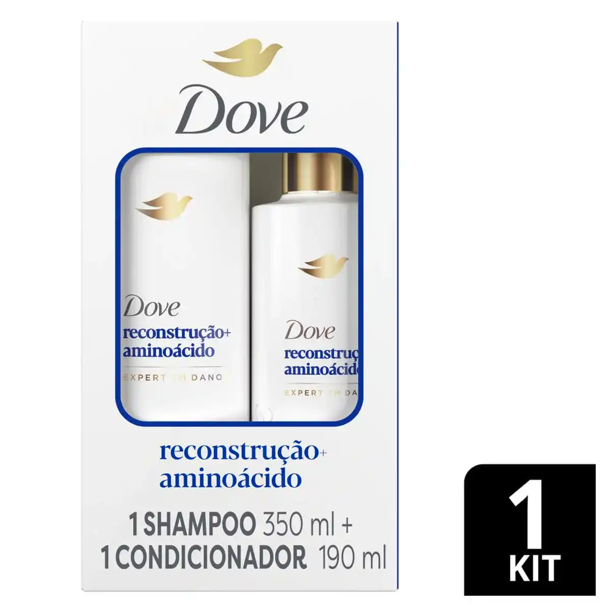 DOVE KIT RECONSTRUCAO+AMINOACIDO SHAMPOO 350ML + CONDICIONADOR 190ML