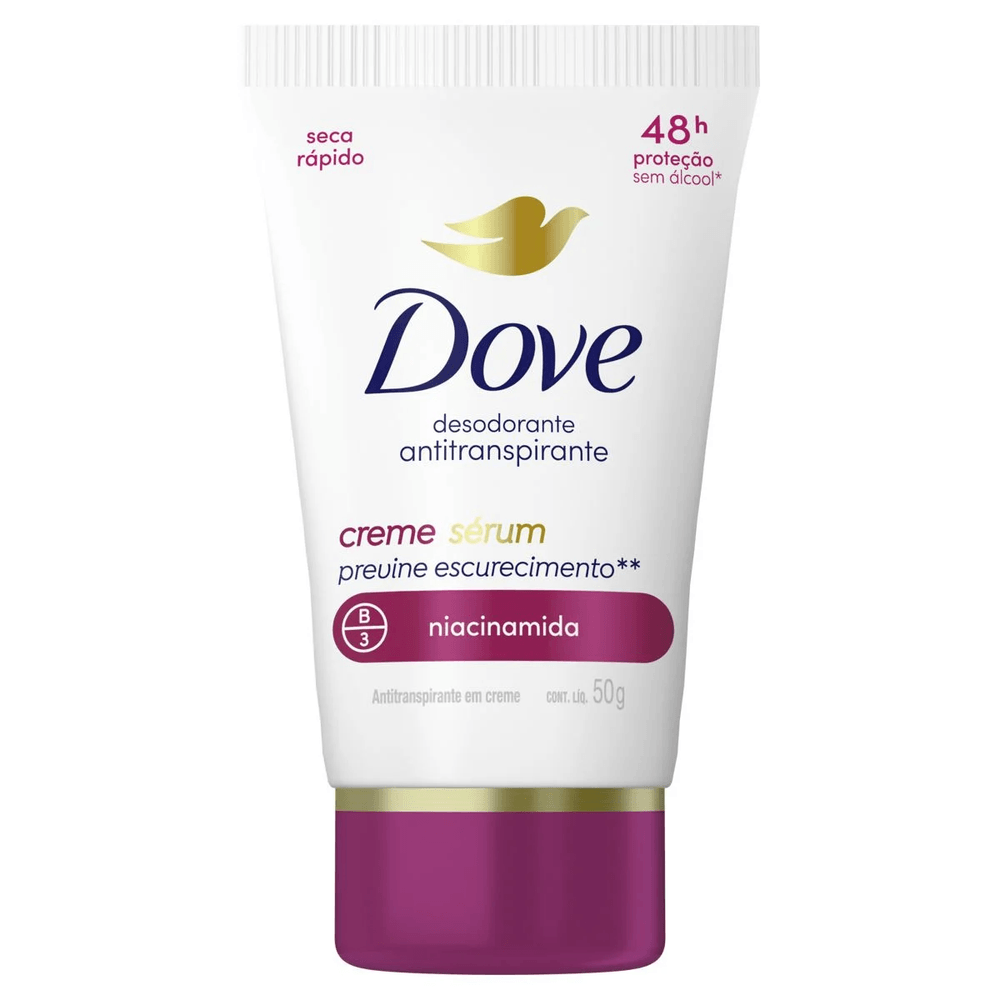DESODORANTE ANTITRANSPIRANTE CREME SÉRUM DOVE PREVINE ESCURECIMENTO FEMININO 48H 50G