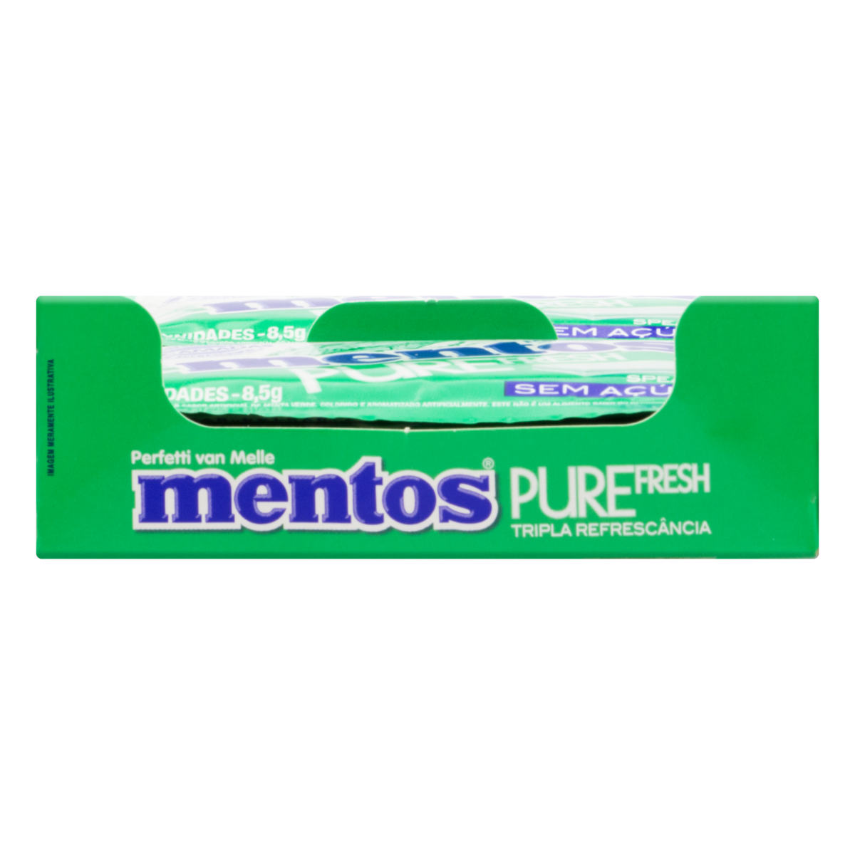 GOMA DE MASCAR SPEARMINT ZERO AÇÚCAR MENTOS PURE FRESH ENVELOPE 8,5G 5 UNIDADES