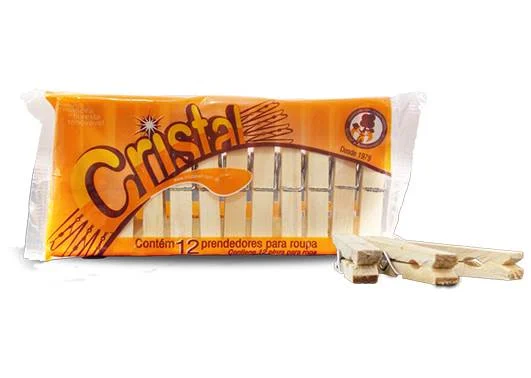 PRENDEDOR CRISTAL MADEIRA COM 12 UNIDADES