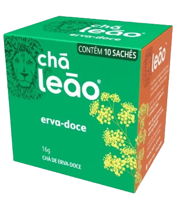 CHÁ ERVA-DOCE CHÁ LEÃO CAIXA 16G 10 UNIDADES