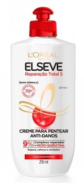 CREME PARA PENTEAR LORÉAL PARIS ELSEVE REPARAÇÃO TOTAL 5 FRASCO 250ML