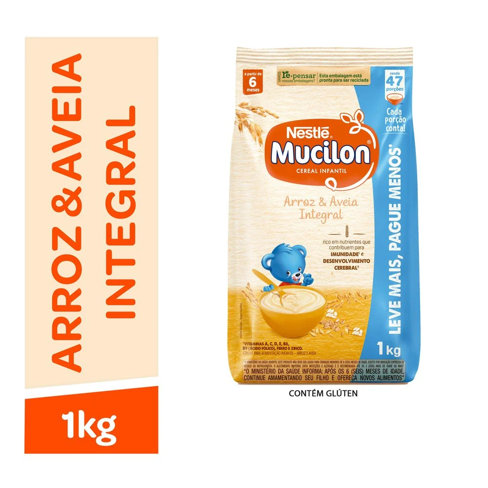 MUCILON ARROZ E AVEIA SACHET 1KG