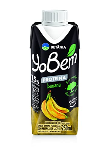 BEBIDA LÁCTEA UHT BANANA ZERO LACTOSE BETÂNIA YOBEM WHEY CAIXA 250ML