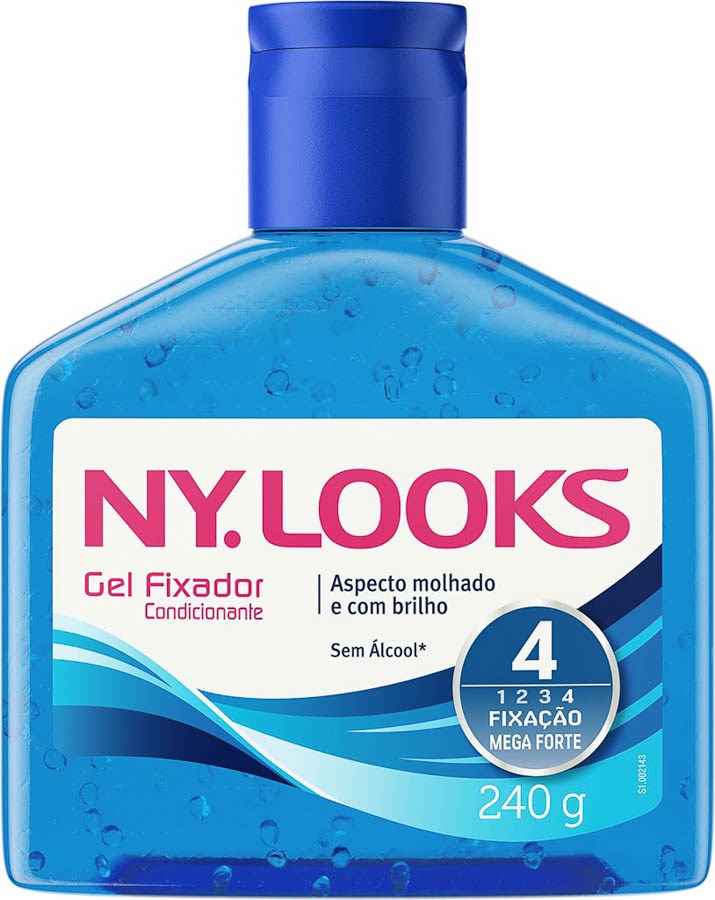 GEL FIXADOR MEGA FORTE NY. LOOKS FRASCO 240G