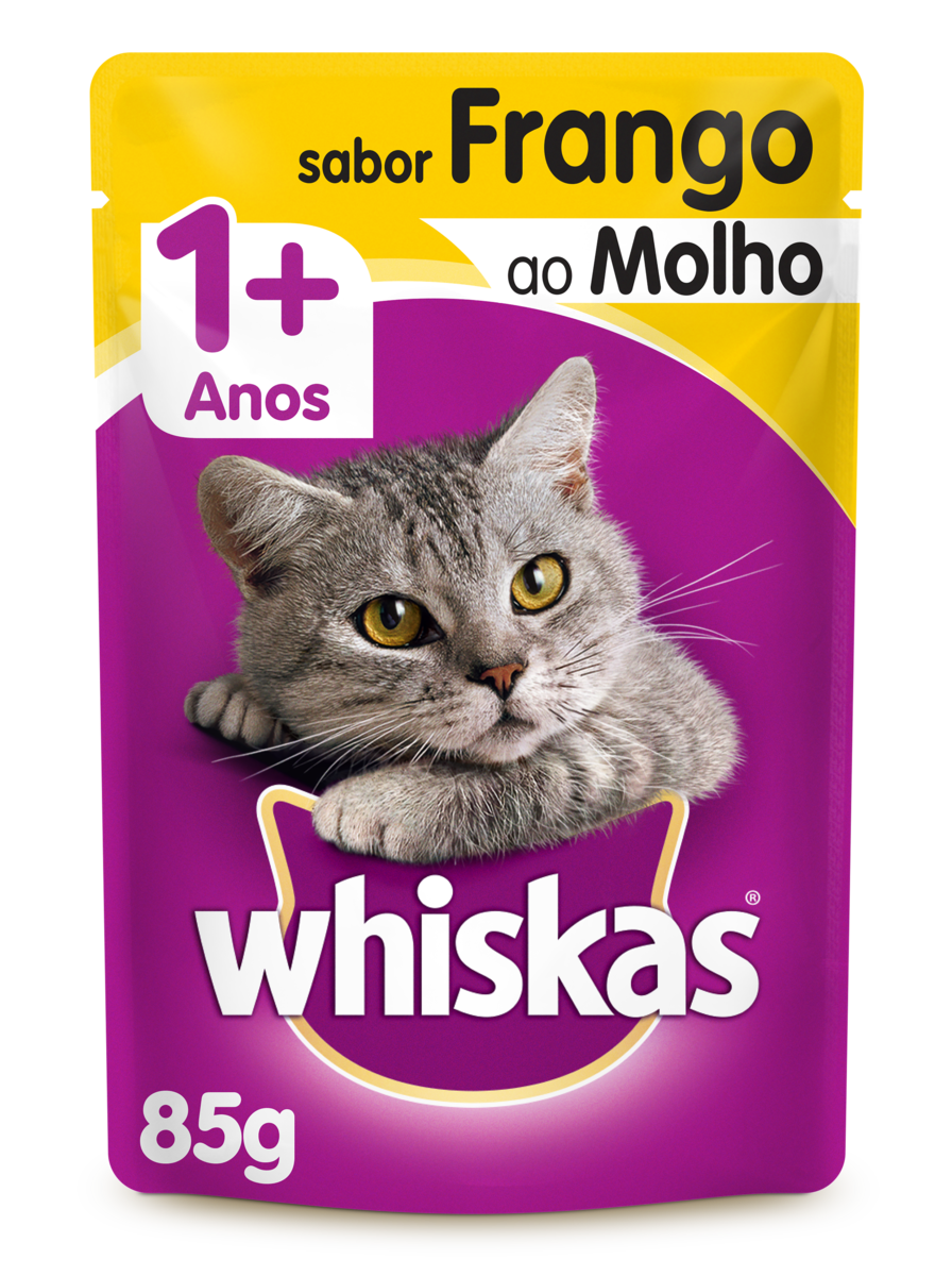 ALIMENTO PARA GATOS ADULTOS FRANGO AO MOLHO WHISKAS SACHÊ 85G 0