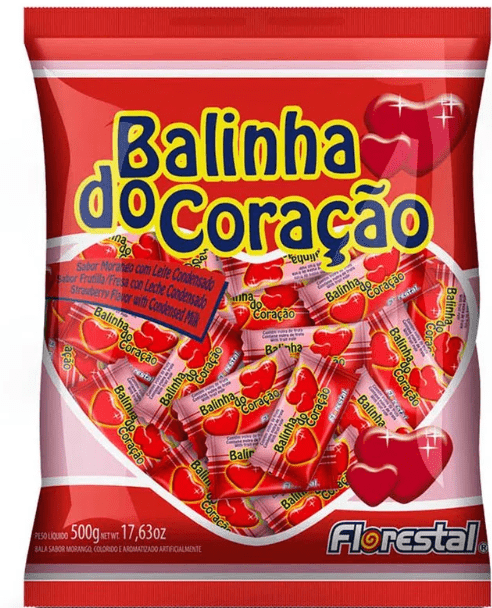 BALA FLORESTAL 500G CORACAO MORANGO