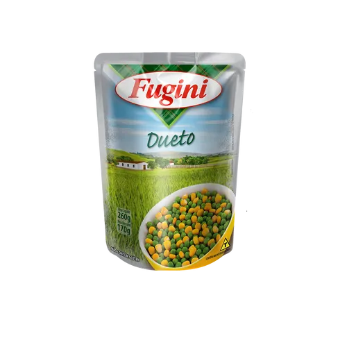 ERVILHA E MILHO VERDE EM CONSERVA DUETO FUGINI SACHÊ 170G