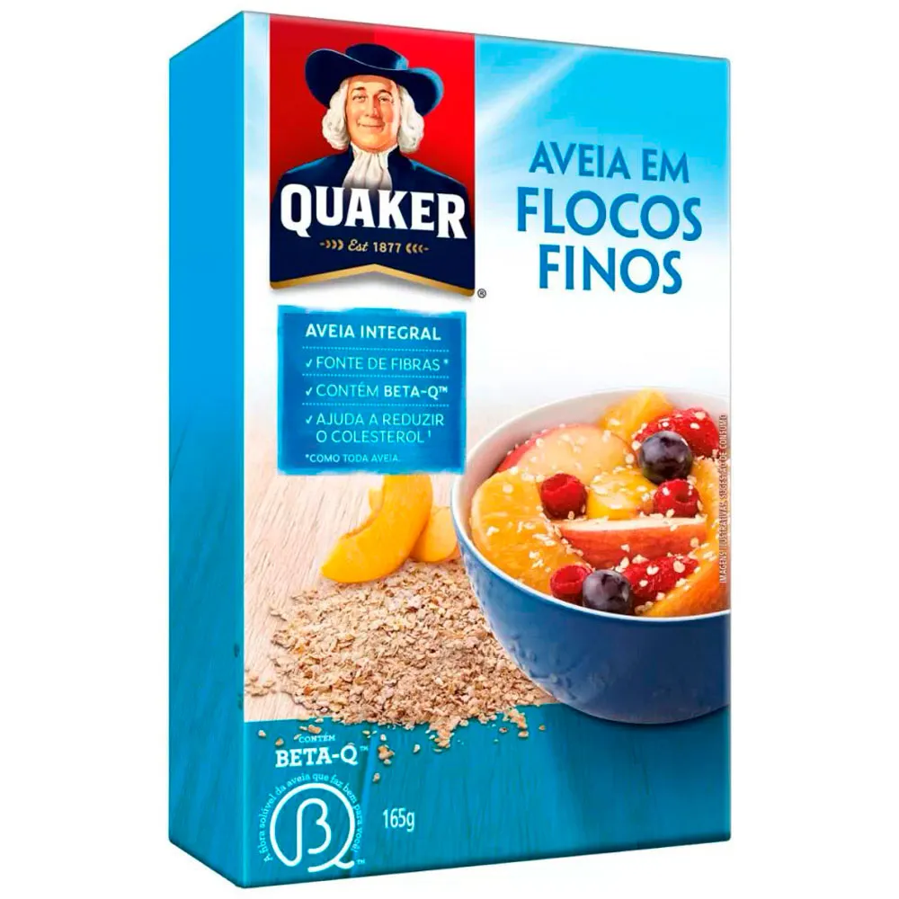 AVEIA EM FLOCOS FINOS QUAKER CAIXA 165G
