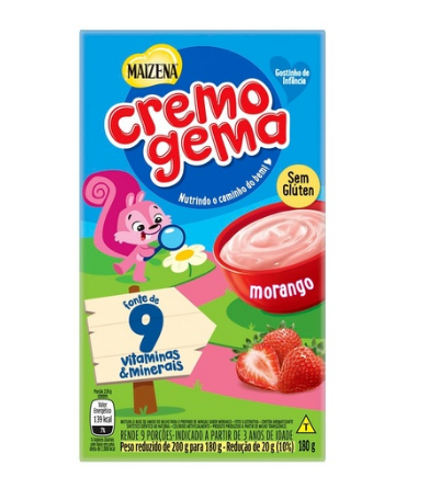 MINGAU MORANGO MAIZENA CREMOGEMA CAIXA 180G 0