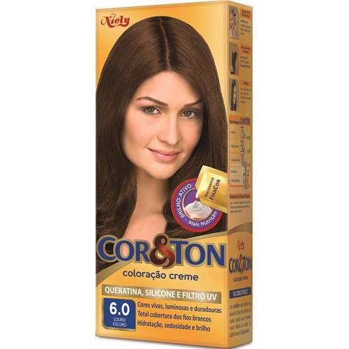 KIT COLORAÇÃO CREME COR 6.0 LOURO ESCURO NIELY COR&TON