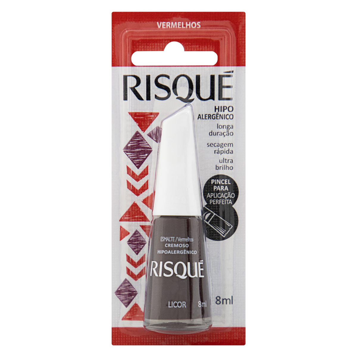ESMALTE CREMOSO LICOR RISQUÉ VERMELHOS BLISTER 8ML