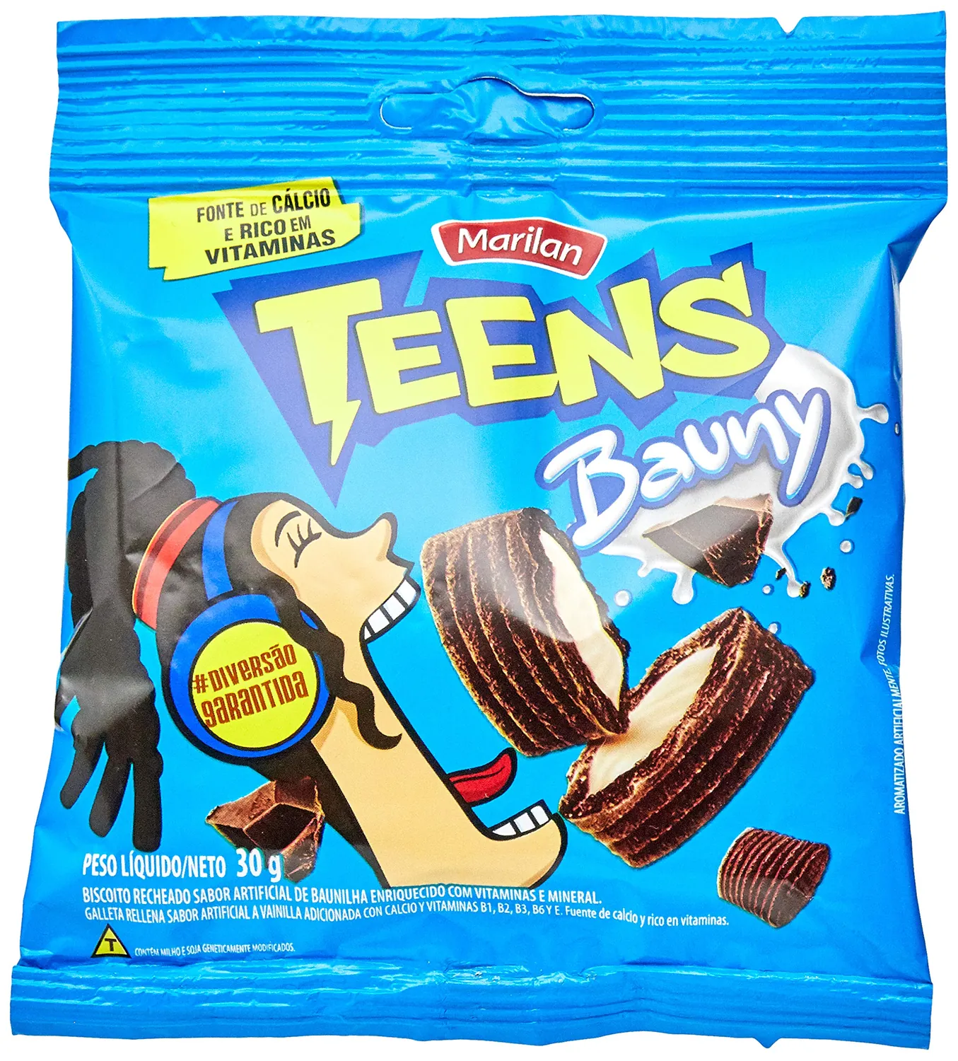 BISCOITO RECHEIO BAUNY MARILAN TEENS 30G