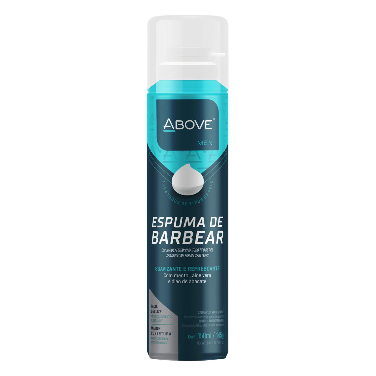 ESPUMA DE BARBEAR SUAVIZANTE E REFRESCANTE ABOVE MEN FRASCO 150ML