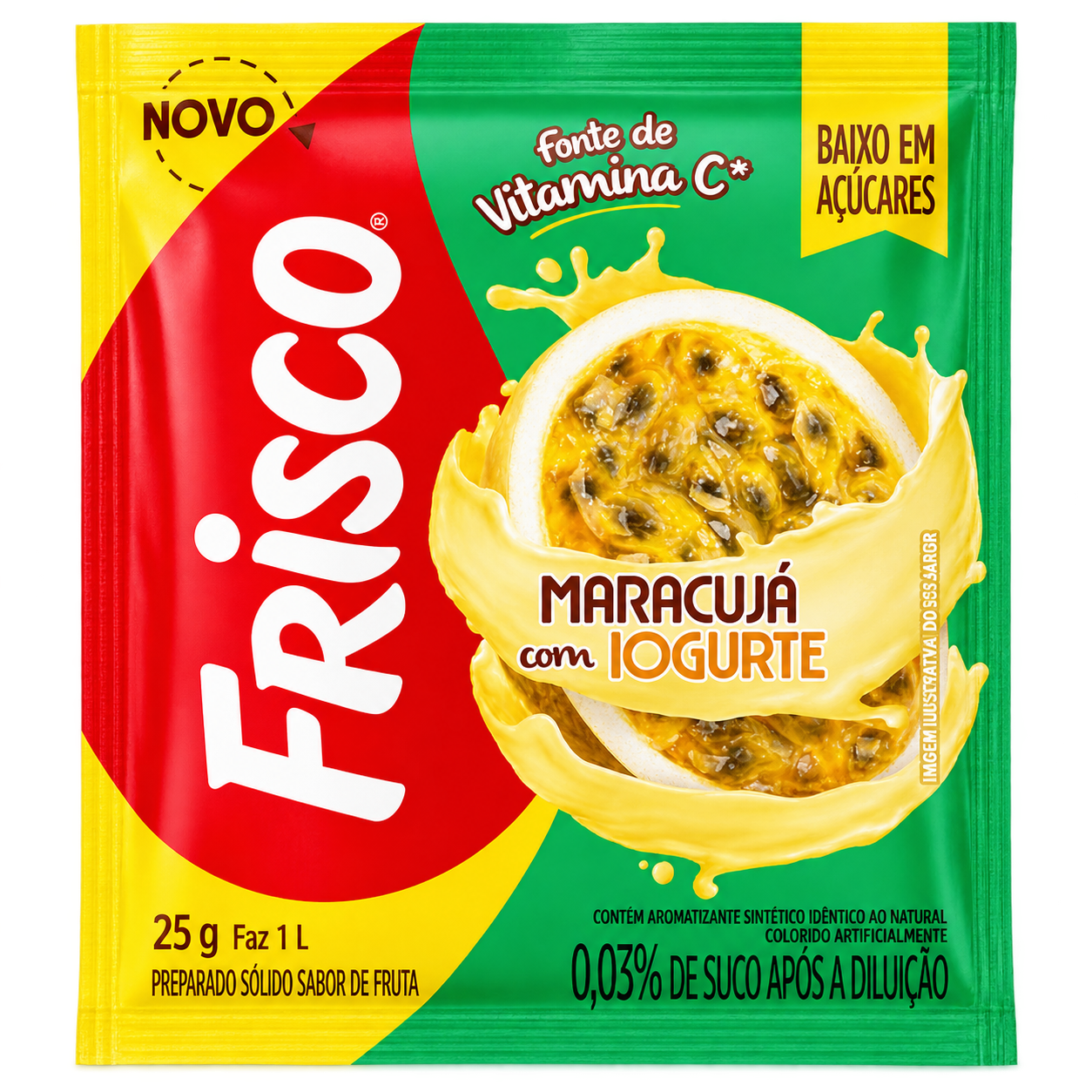 REFRESCO EM PÓ FRISCO MARACUJÁ COM IOGURTE PACOTE 18G