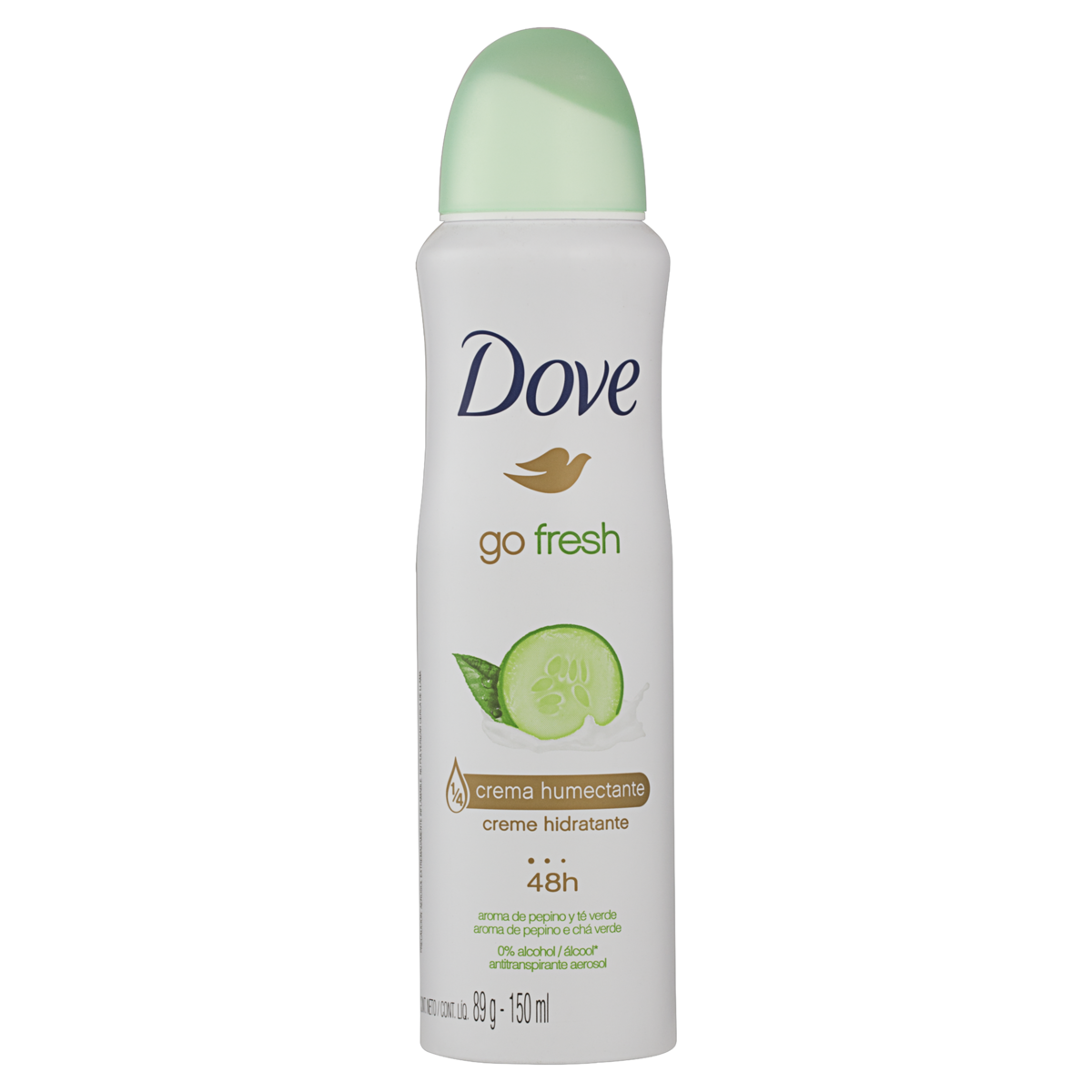 ANTITRANSPIRANTE AEROSSOL PEPINO E CHÁ VERDE DOVE GO FRESH 150ML SPRAY