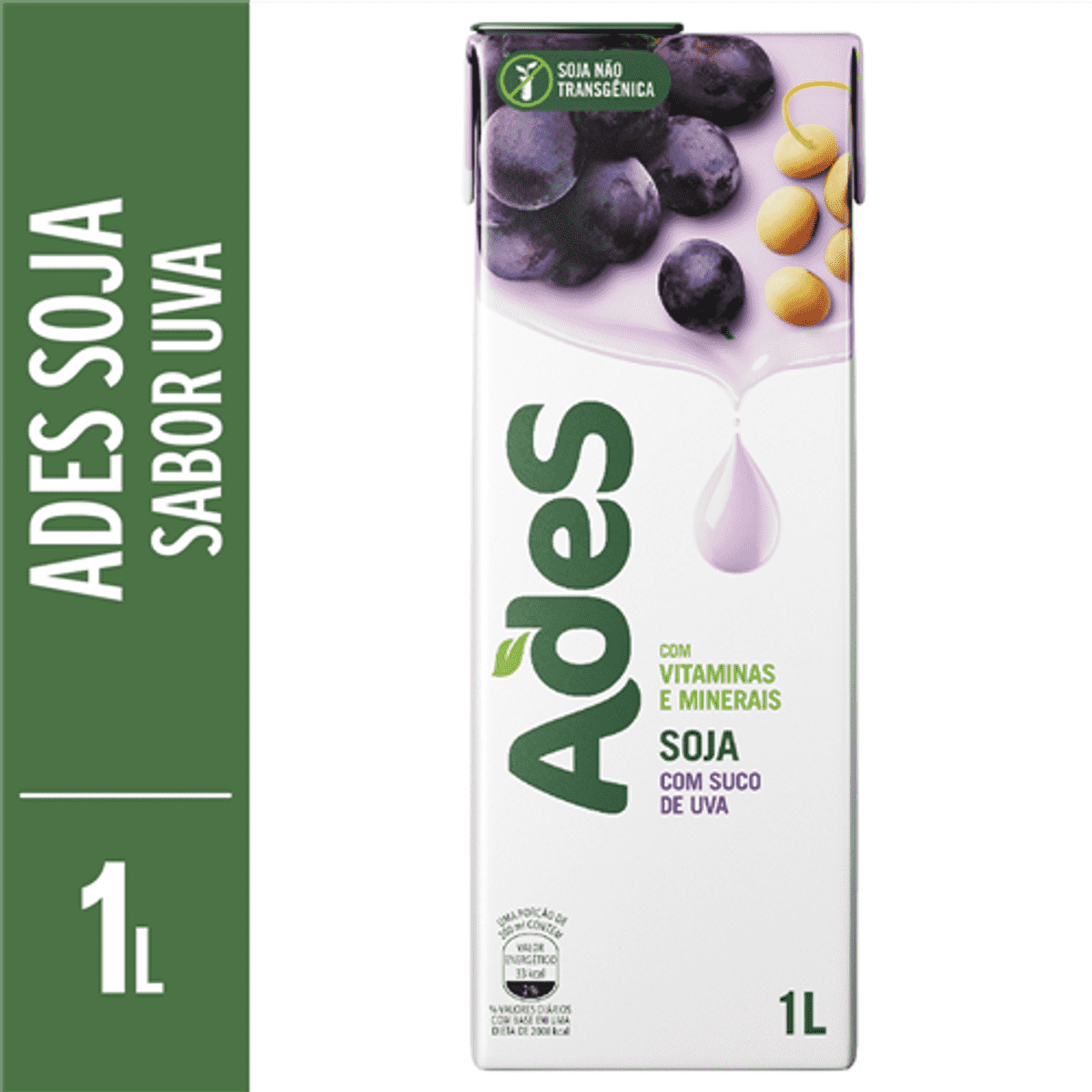 BEBIDA À BASE DE SOJA UVA ADES CAIXA 1L