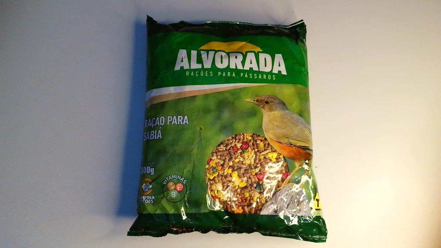 RAÇÃO PARA PÁSSAROS TRITURADA 500G