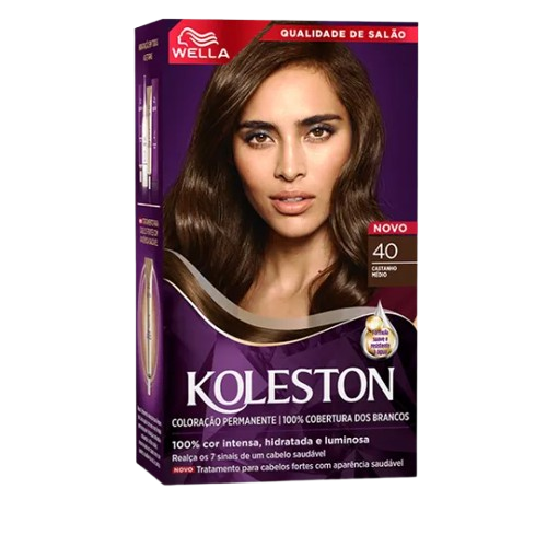 KIT COLORAÇÃO CREME COR 40 CASTANHO MÉDIO WELLA KOLESTON 0
