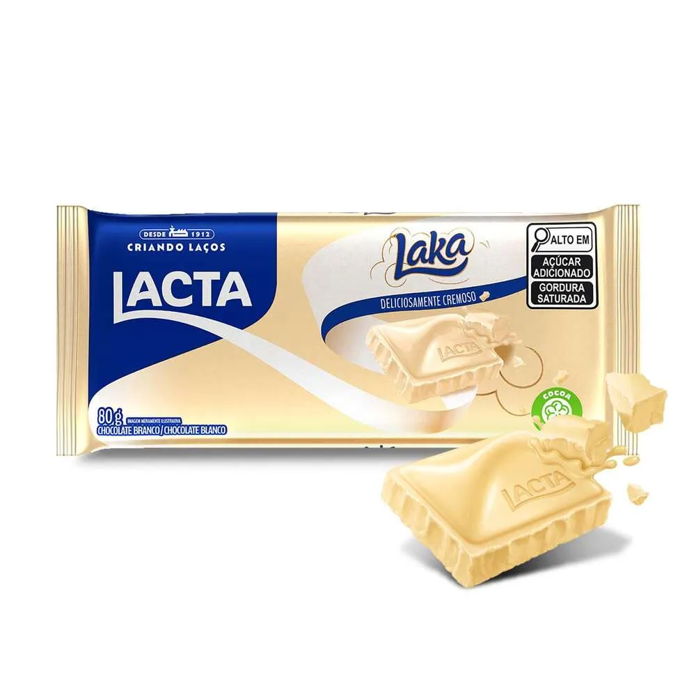 CHOCOLATE BRANCO LACTA LAKA PACOTE 80G 0