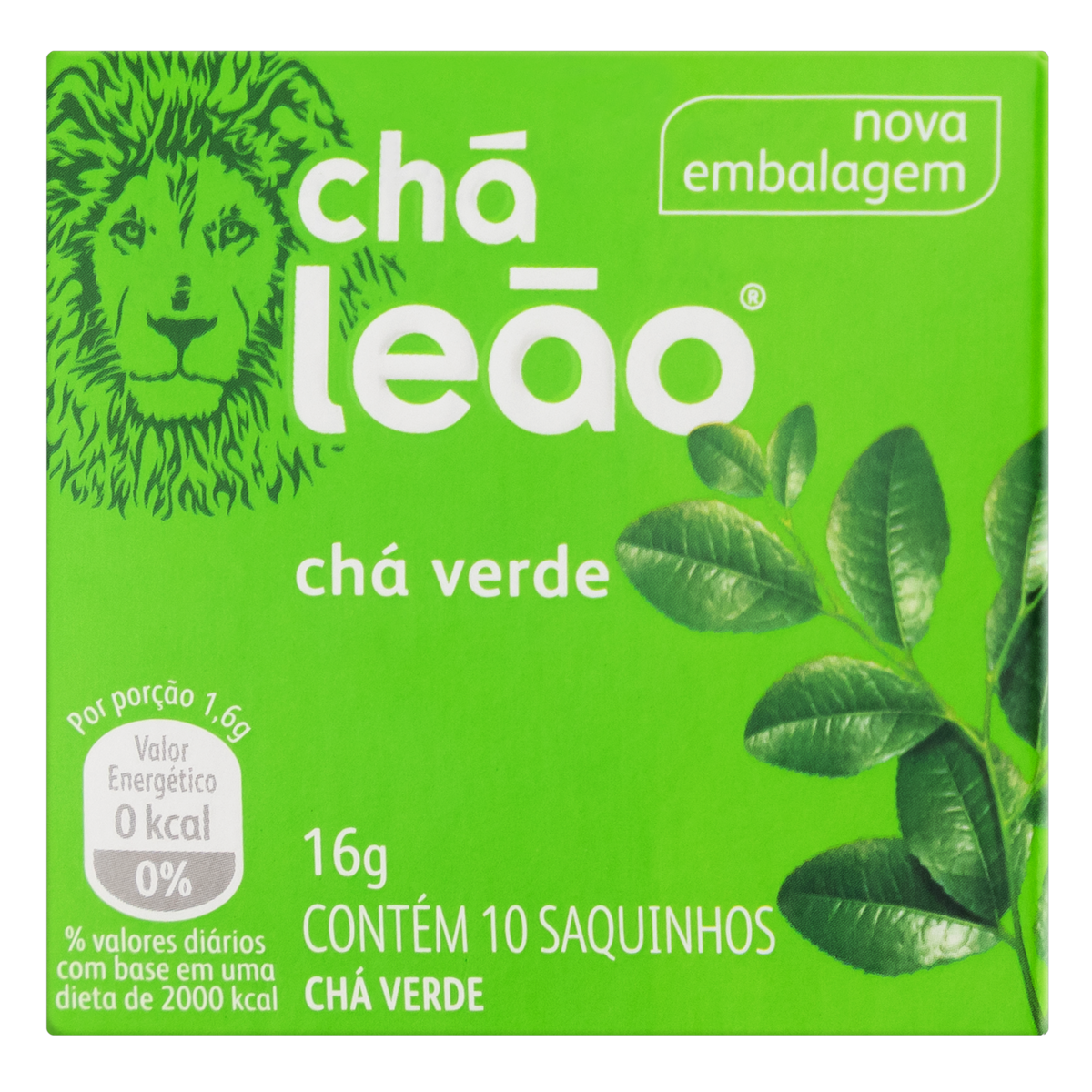 CHÁ VERDE CHÁ LEÃO CAIXA 16G 10 UNIDADES