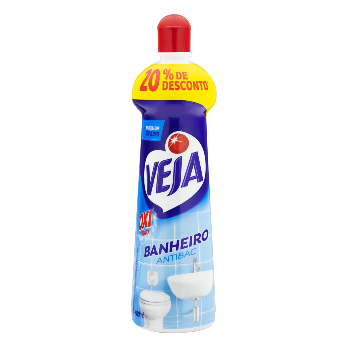 BRANQUEADOR BANHEIRO VEJA ANTIBAC SQUEEZE 500ML GRÁTIS 20% DE DESCONTO