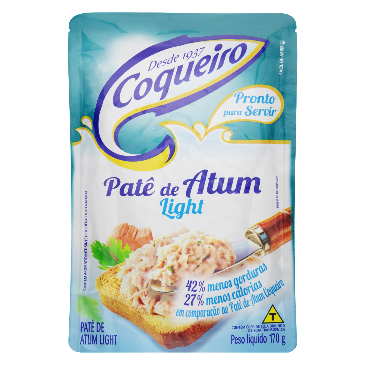PATÊ ATUM LIGHT COQUEIRO SACHÊ 170G 0