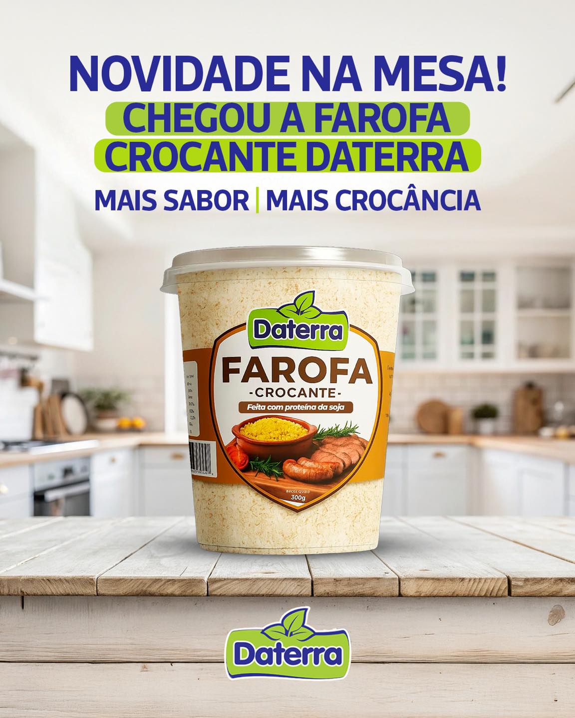 FAROFA CROCANTE DATERRA POTE 300G