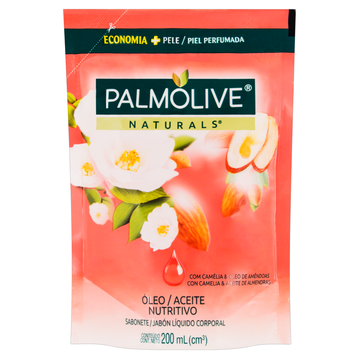 SABONETE LÍQUIDO PALMOLIVE NATURALS ÓLEO NUTRITIVO SACHÊ 200ML REFIL