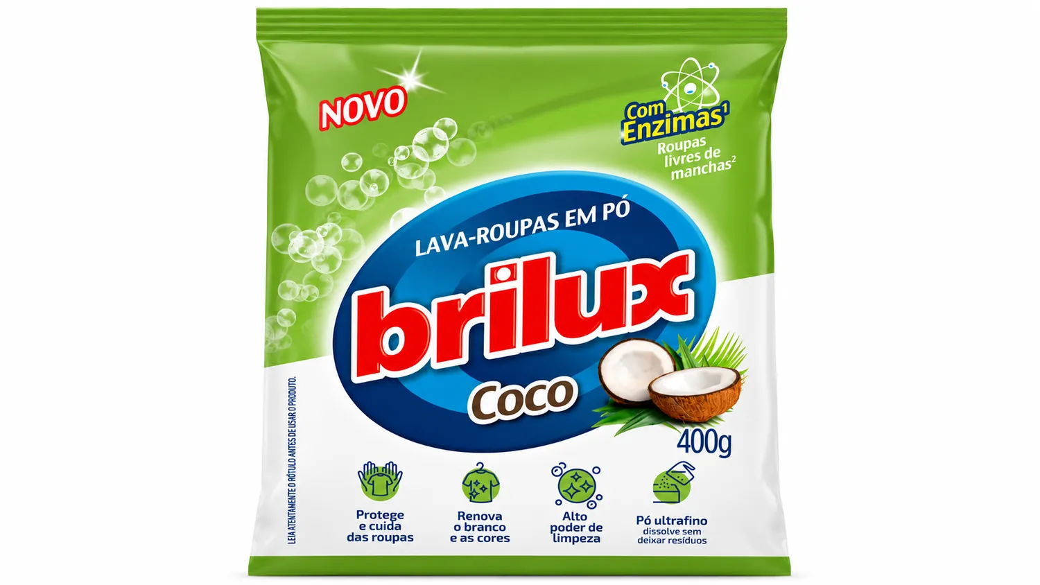 DETERGENTE EM PÓ BRILUX 400G COCO
