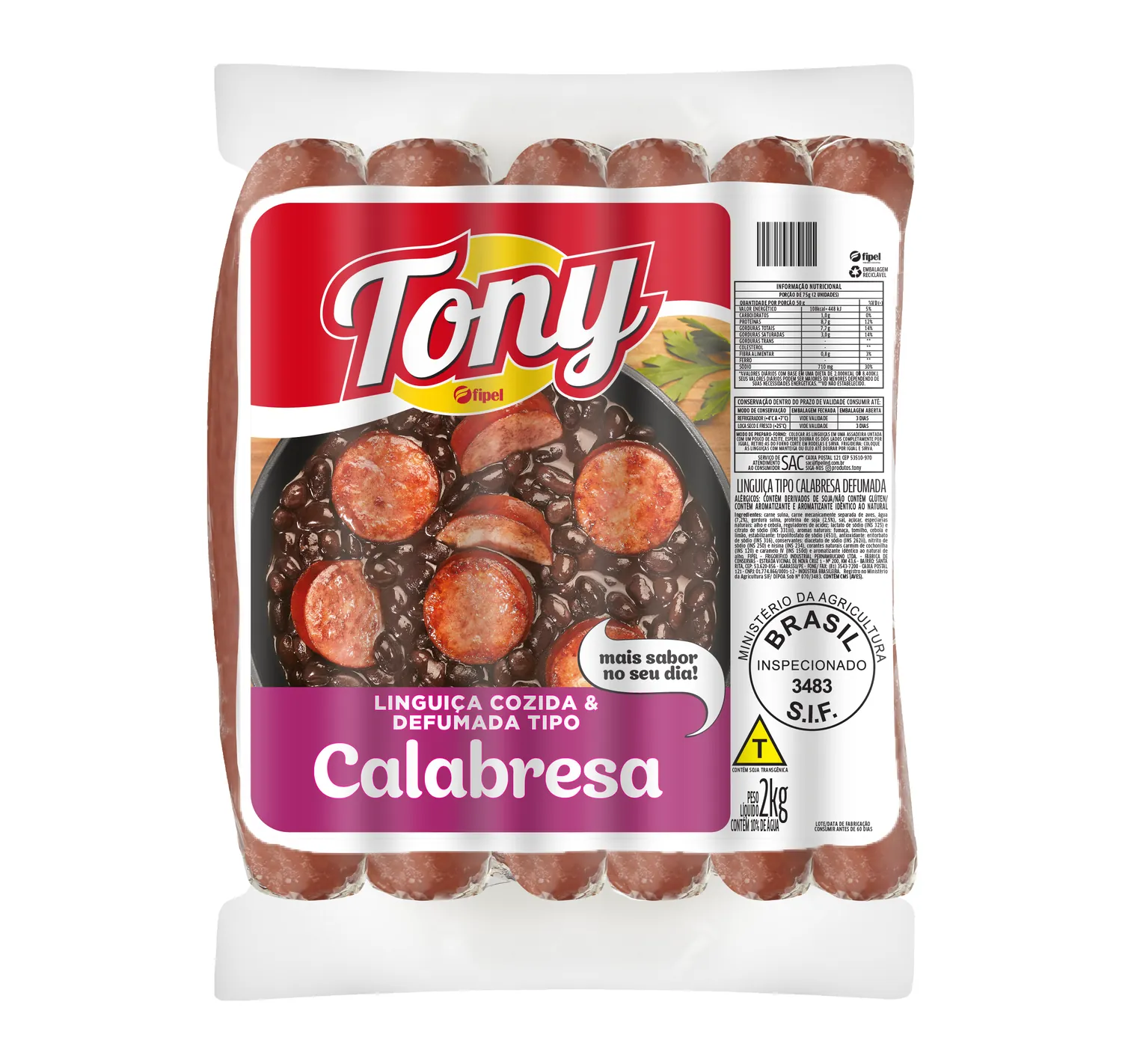 LINGUICA CALABRESA TONY KG, PESADO EM LOJA